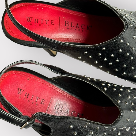White House Black Market SUNNY Studded Peep Toe Bootie Pumps 8M - Picture 4 of 7